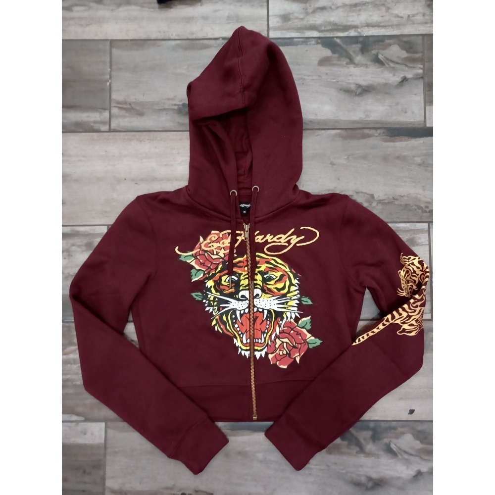 Retro Tiger Cropped Hoodie
